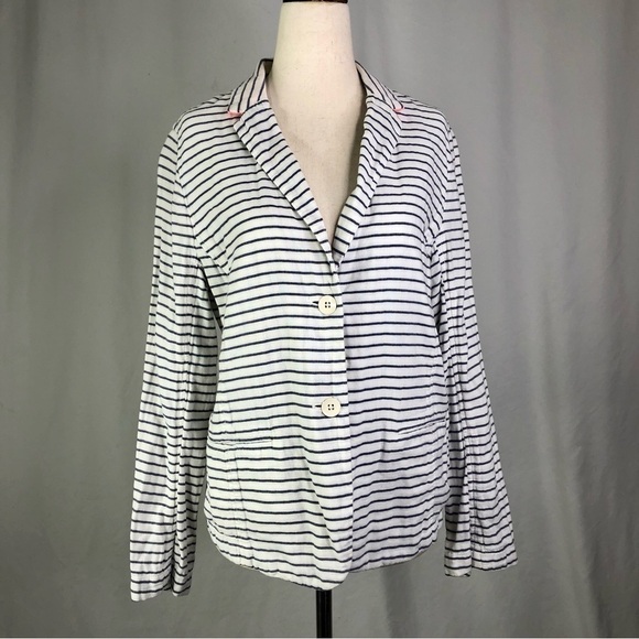 Gap Academy Blazer white blue striped double lawn cotton 10 - Picture 1 of 13